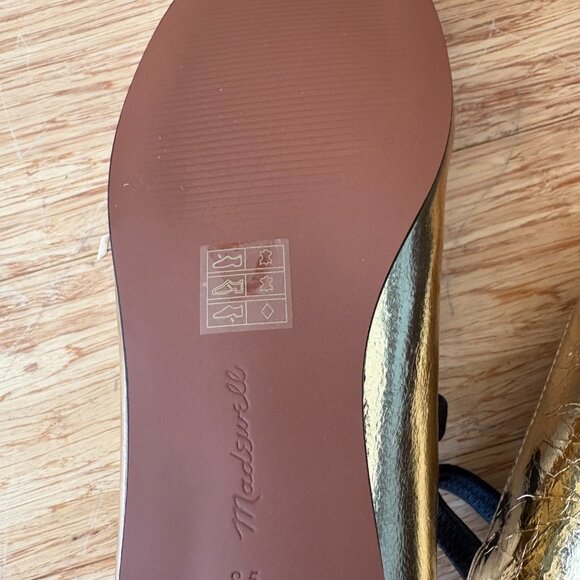 NEW Madewell The Greta Ballet Flat Gold Metallic Leather Size 8.5 NWT - Picture 3 of 6
